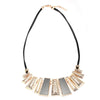 Diamante Geometric Pendant Hollow Necklace