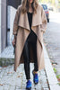 Stylish Turn Down Collar Long Sleeve Light Camel Women's Coat