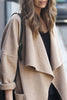 Stylish Turn Down Collar Long Sleeve Light Camel Women's Coat