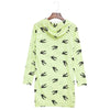 Casual Hooded Long Sleeve Animal Print Zippered Dress for Women