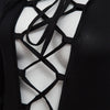Sexy V-Neck Long Sleeve Criss Cross Pure Color Romper for Women
