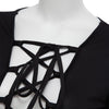 Sexy V-Neck Long Sleeve Criss Cross Pure Color Romper for Women
