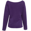 Fashionable Skew Collar Long Sleeve Achor Print Loose-Fitting Ladies T-Shirt