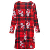 Chic Round Collar Long Sleeve Deer Print A-Line Ladies Christmas Swing Dress