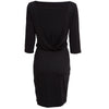 Chic Slash Collar Half Sleeve Backless Pure Color Bodycon Women's Dress