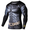 Quick-Dry Skinny Cool 3D Batman Pattern Round Neck Long Sleeves Men's Superhero T-Shirt