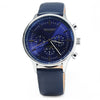 GUANQIN Male Leather Calendar Luminous Analog Quartz Watch with Moving Sub-dials