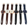 GUANQIN Male Leather Calendar Luminous Analog Quartz Watch with Moving Sub-dials