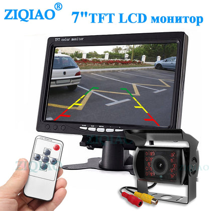 ZIQIAO 7 Inch Monitor Car IR Camera Rear View Display System For Truck