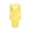 Elegant Casual Round Collar Long Sleeve Solid Plus Size Women Dress