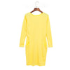 Elegant Casual Round Collar Long Sleeve Solid Plus Size Women Dress