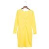 Elegant Casual Round Collar Long Sleeve Solid Plus Size Women Dress