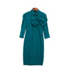 Women Large Butterfly 3/4 Length Sleeve Sleeve Slim Fit Thin Package Hip Bodycon Dress