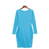 Elegant Casual Round Collar Long Sleeve Solid Plus Size Women Dress