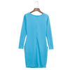 Elegant Casual Round Collar Long Sleeve Solid Plus Size Women Dress