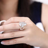 Silver Plated Finger Ring for Lady Feather Pattern R680