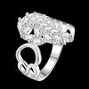 Silver Plated Finger Ring for Lady Feather Pattern R680
