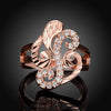 R358-B Nickle Free Antiallergic New Fashion Jewelry Rose Gold Plated Zircon Ring