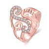 R358-B Nickle Free Antiallergic New Fashion Jewelry Rose Gold Plated Zircon Ring