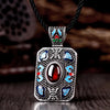 N004-B Ladies National Style Rectangle Shape Pendant Necklace