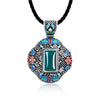 N005-C Women Antique National Style Carving Pendant Necklace