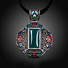 N005-C Women Antique National Style Carving Pendant Necklace