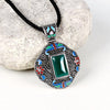 N005-C Women Antique National Style Carving Pendant Necklace