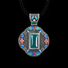 N005-C Women Antique National Style Carving Pendant Necklace