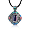 N005-A Women Antique National Style Carving Pendant Necklace