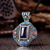 N005-A Women Antique National Style Carving Pendant Necklace