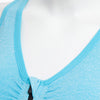 Active U-Neck Zippered Wireless Color Block Ladies Racerback Crop Top