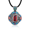 N005-B Women Antique National Style Carving Pendant Necklace