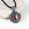 N005-B Women Antique National Style Carving Pendant Necklace