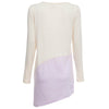 Fashionable Scoop Collar Long Sleeve Color Block Asymmtrical Ladies Dress
