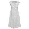 Vintage Sweetheart Neck Sleeve Polka Dot Print A-Line Pin Up Dress for Women