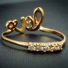 Chic Women Rhinestone Letter Decorated Two Sides Ring