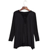 Sexy Hooded Long Sleeve Criss-Cross Hollow Out Pure Color Asymmetrical Blouse for Ladies