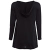 Sexy Hooded Long Sleeve Criss-Cross Hollow Out Pure Color Asymmetrical Blouse for Ladies