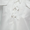 Sexy Plunging Neck Long Sleeve Lace Up Pure Color Shirt for Ladies