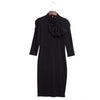 Women Large Butterfly 3/4 Length Sleeve Sleeve Slim Fit Thin Package Hip Bodycon Dress