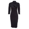 Women Large Butterfly 3/4 Length Sleeve Sleeve Slim Fit Thin Package Hip Bodycon Dress