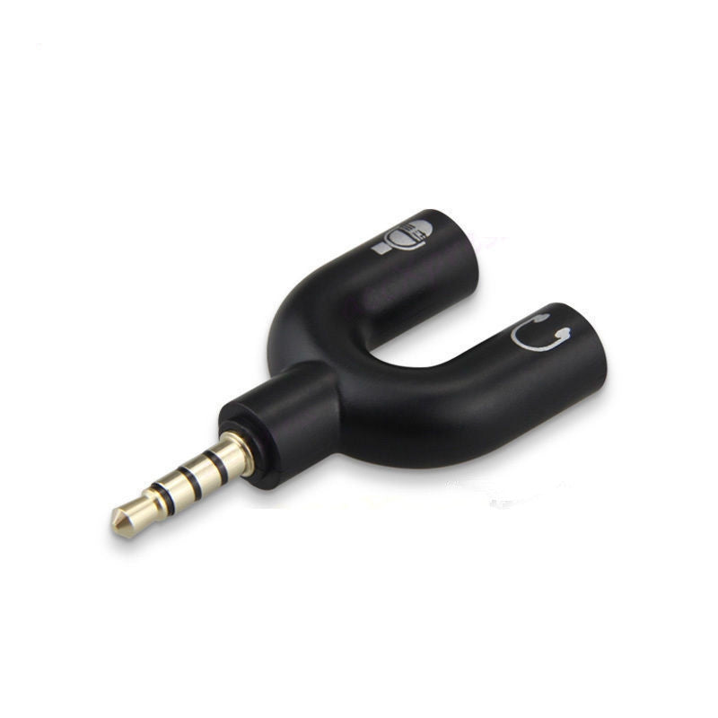 3.5mm Stereo Splitter Audio to Mic Headset Jack Plug Y Adapter