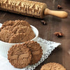 Christmas Wooden Rolling Pin Engraved Embossing with Christmas Symbols