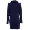 Stylish Pile Collar Package Hip Solid Color Dress for Women