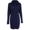Stylish Pile Collar Package Hip Solid Color Dress for Women