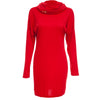 Stylish Pile Collar Package Hip Solid Color Dress for Women