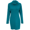 Stylish Pile Collar Package Hip Solid Color Dress for Women