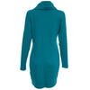 Stylish Pile Collar Package Hip Solid Color Dress for Women