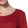 Stylish Scoop Collar 3/4 Sleeve Color Drawstring Knitted Women's Dress
