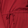 Stylish Scoop Collar 3/4 Sleeve Color Drawstring Knitted Women's Dress